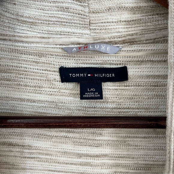 Tommy Hilfiger long sleeve open front lightweight cream color cardigan size L - Picture 5 of 9